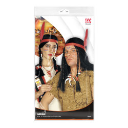 Indiánská paruka s culíky